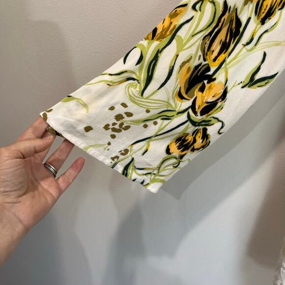 Free People Floral Boho Blouse Size S Long Sleeve Flowy Tunic Top - Picture 5 of 10